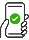 手でスマホを持っている様子