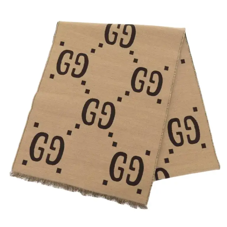 グッチ GUCCI ウール91% シルク9% GGジャガード マフラー 495592