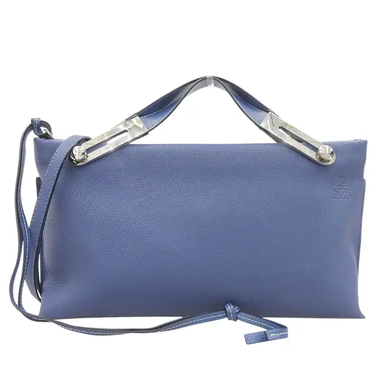 ロエベ LOEWE ミッシー 2WAYバッグ ハンドバッグ ショルダーバッグ レザー ブルー 327.12KR95 中古 OB2510