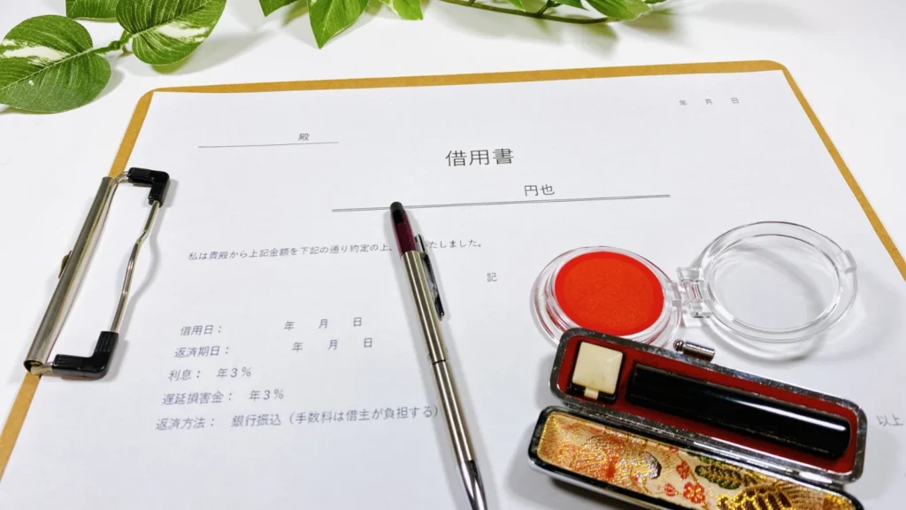 借用書に必ず記載すべき項目