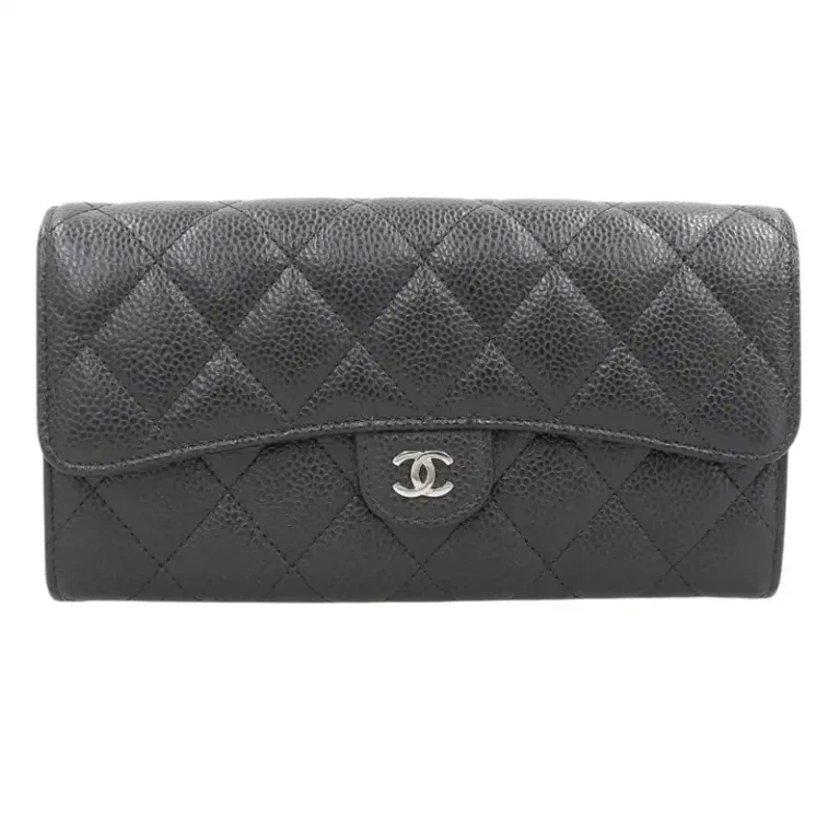 シャネル CHANEL キャビアスキン マトラッセ ロングウォレット 23番台