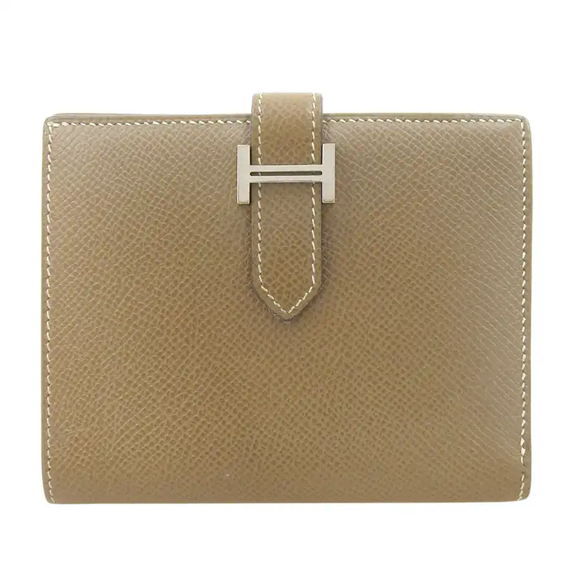 エルメス HERMES ベアンコンパクト 二つ折り財布 エプソン エトゥープ Y刻印 2020年 中古 HE1135