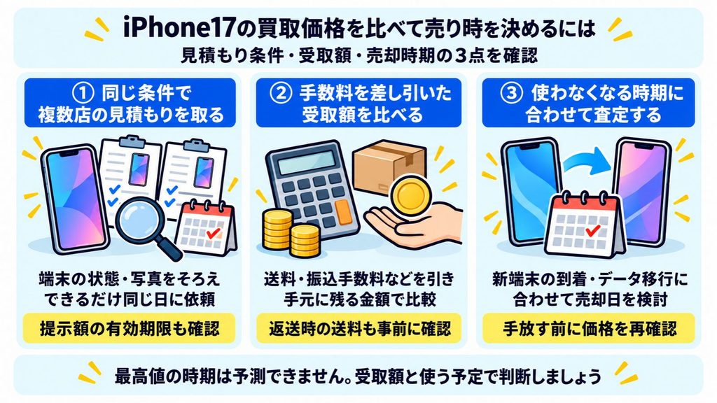 iPhone17の買取価格を比べて売り時を決めるには