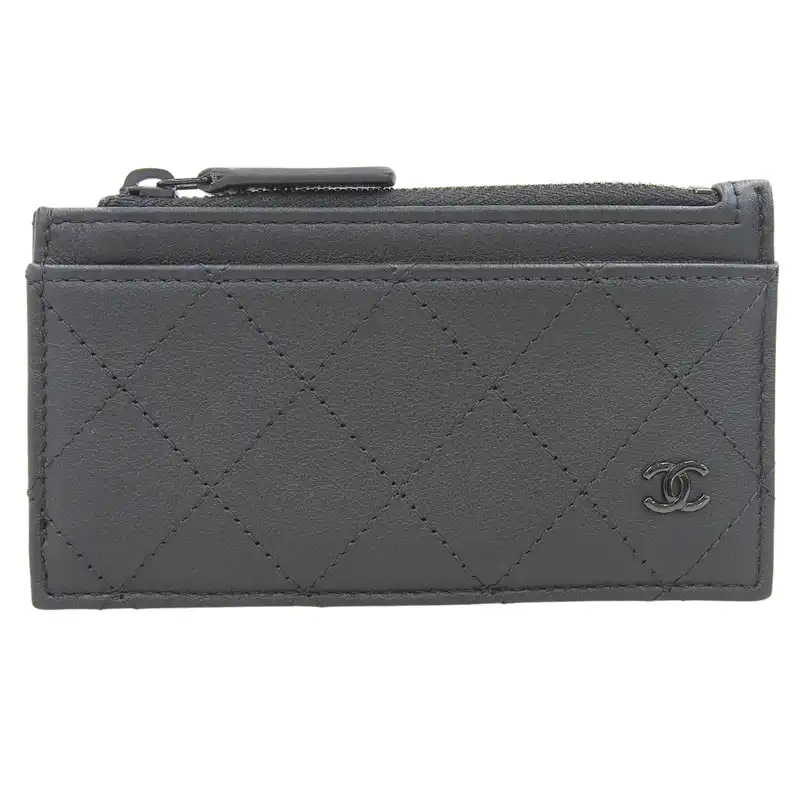 シャネル CHANEL コインケース カードケース フラグメントケース レザー ブラック AP3820 中古  CH1074