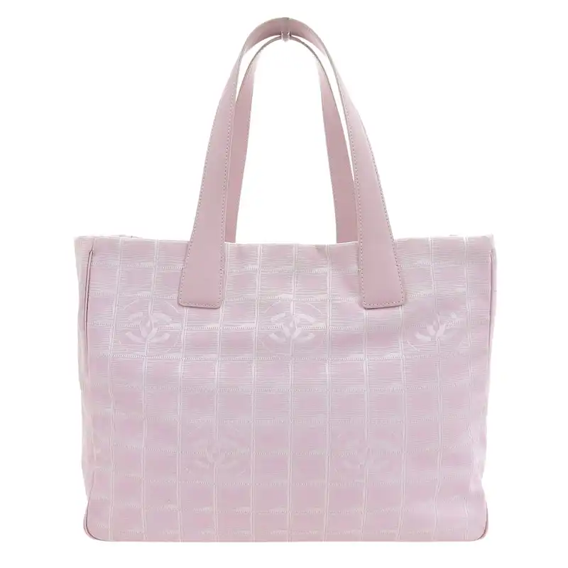 シャネル CHANEL ニュートラベルラインMM トートバッグ ナイロン/レザー ピンク 8番台 中古  CH1078