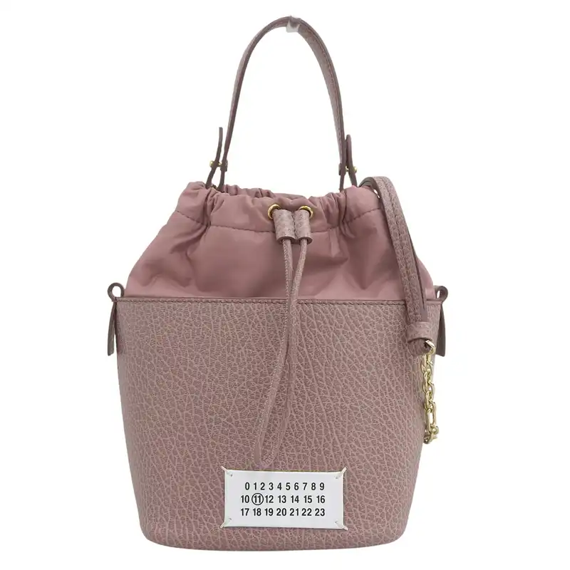 メゾンマルジェラ Maison Margiela 5AC バケットバッグ スモール 2WAY ハンドバッグ ショルダーバッグ レザー ピンク 中古 OB2639
