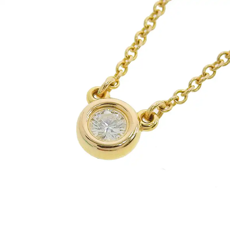 ティファニー TIFFANY & Co. バイザヤード ネックレス K18YG ダイヤモンド D0.10ct 中古 TI0355