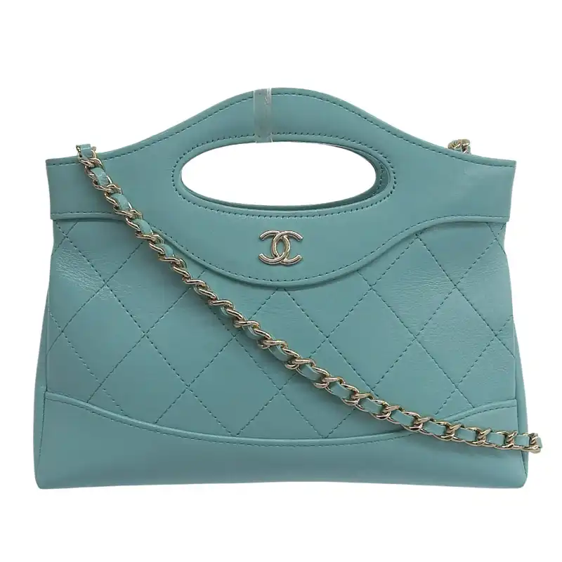 シャネル CHANEL シャネル31 ミニチェーンバッグ 2WAY ショルダーバッグ レザー ターコイズブルー AP3656 中古  CH1084
