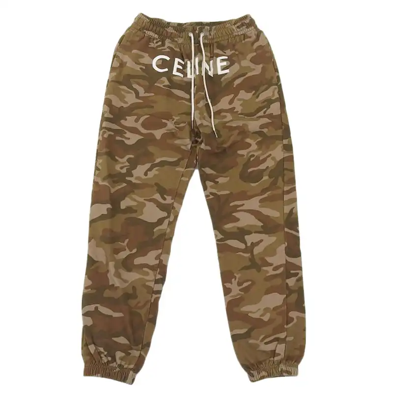 セリーヌ CELINE ジョガーパンツ コットン カモフラ ブラウン #S 2Z056247Q 中古 OB2609