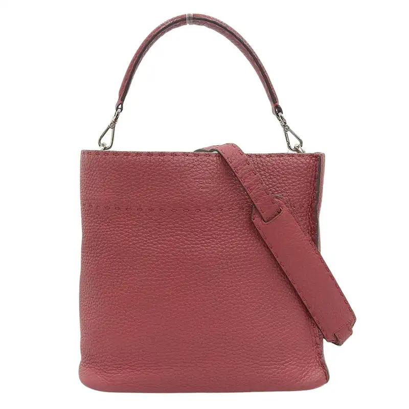 フェンディ FENDI アンナスモール セレリア 2WAYバッグ ハンドバッグ ショルダーバッグ レザー レッド 8BT218 中古  OB2653