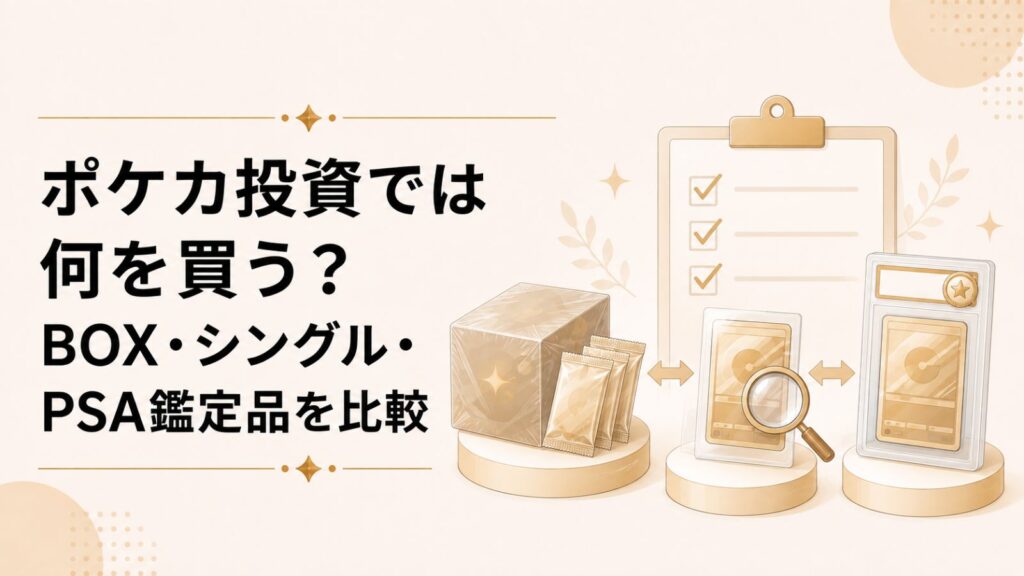 ポケカ投資では何を買う？BOX・シングル・PSA鑑定品を比較