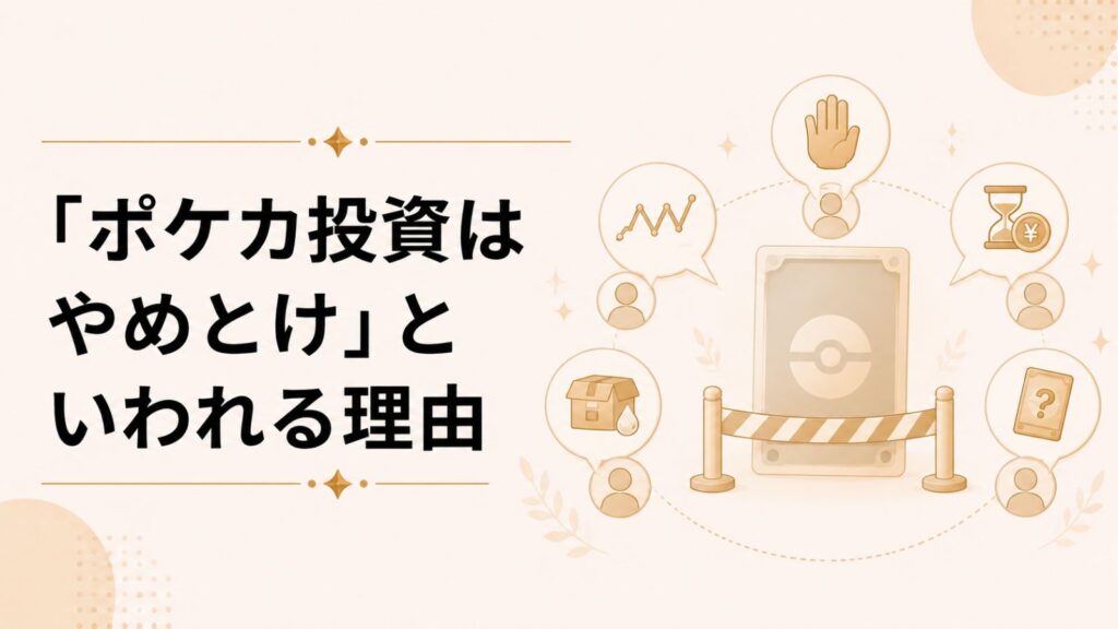 「ポケカ投資はやめとけ」といわれる理由