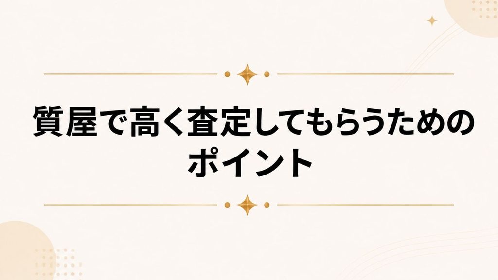 質屋で高く査定してもらうためのポイント