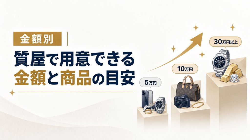 金額別｜質屋で用意できる金額と商品の目安