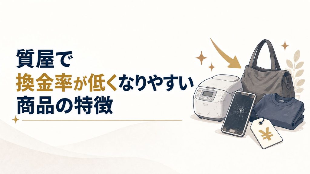 質屋で換金率が低くなりやすい商品の特徴