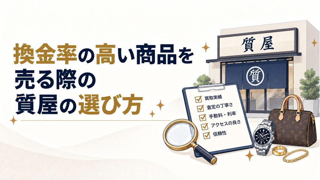 換金率の高い商品を売る際の質屋の選び方
