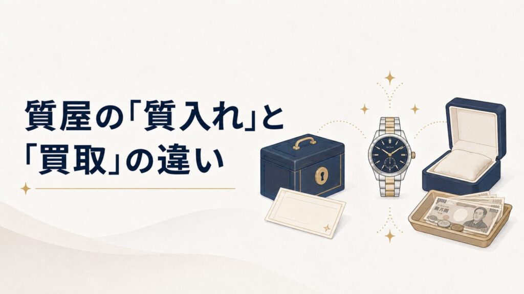 質屋の「質入れ」と「買取」の違い