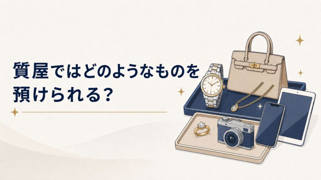 質屋ではどのようなものを預けられる？