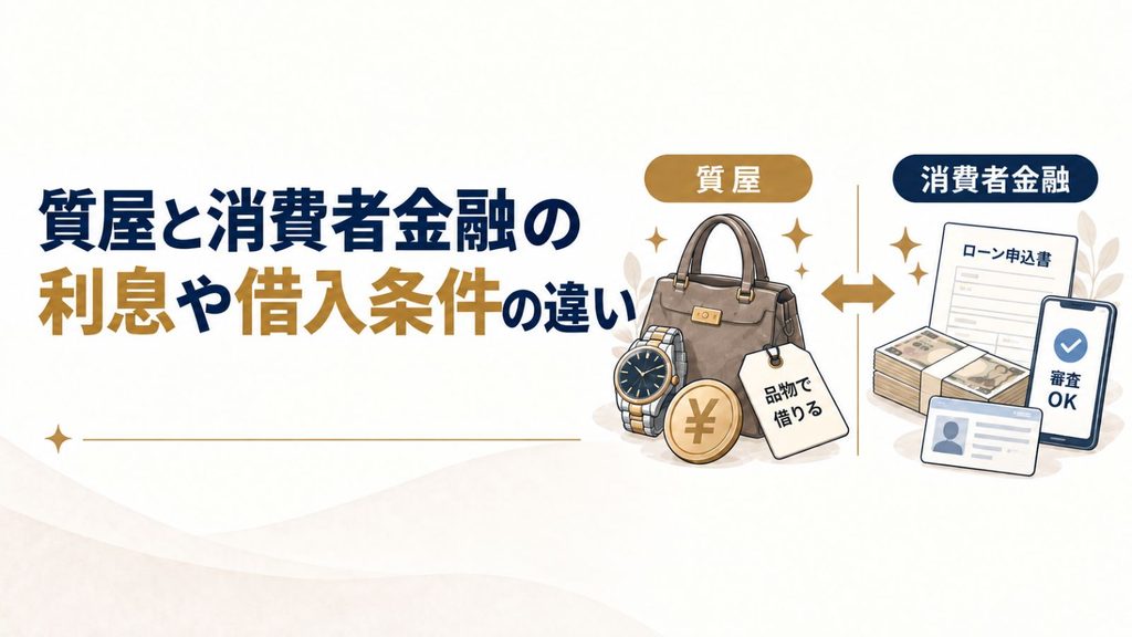 質屋と消費者金融の利息や借入条件の違い