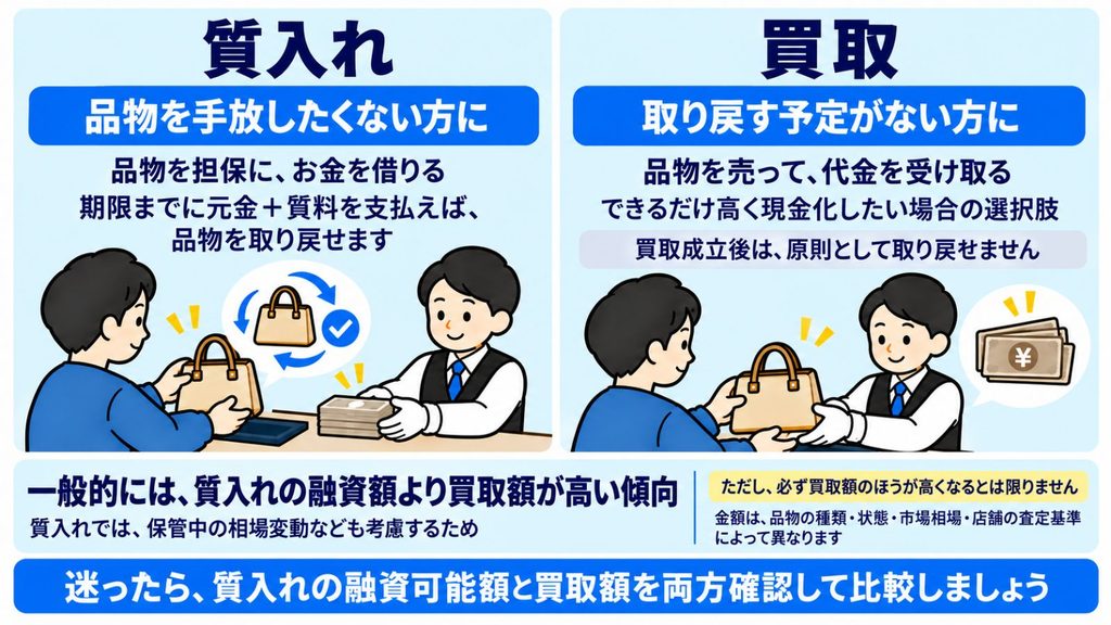質入れと買取はどちらがよい?