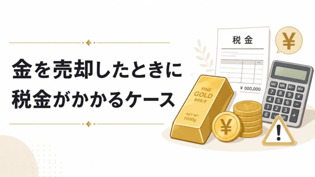 金を売却したときに税金がかかるケース
