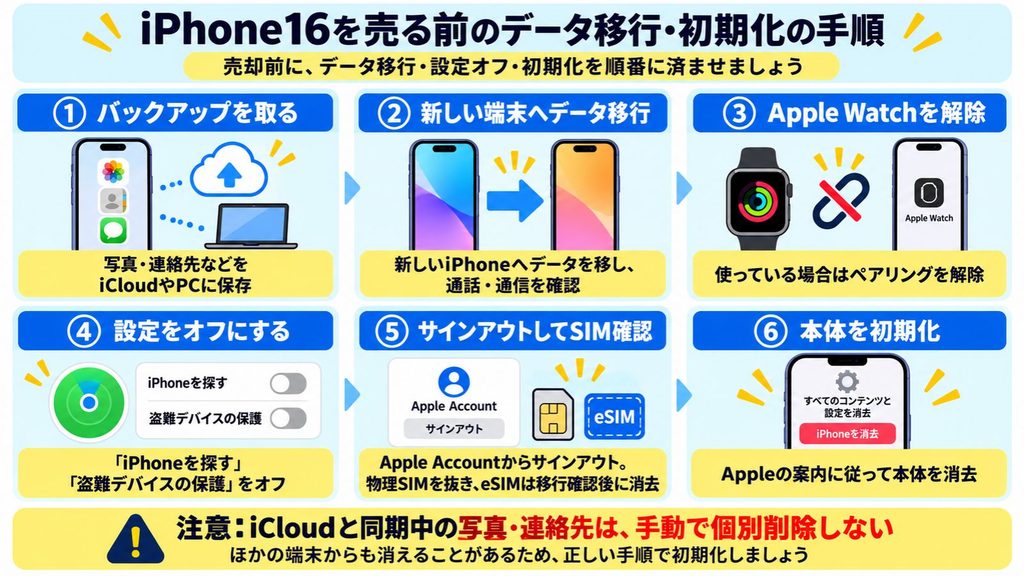 データ移行と本体の初期化を済ませる